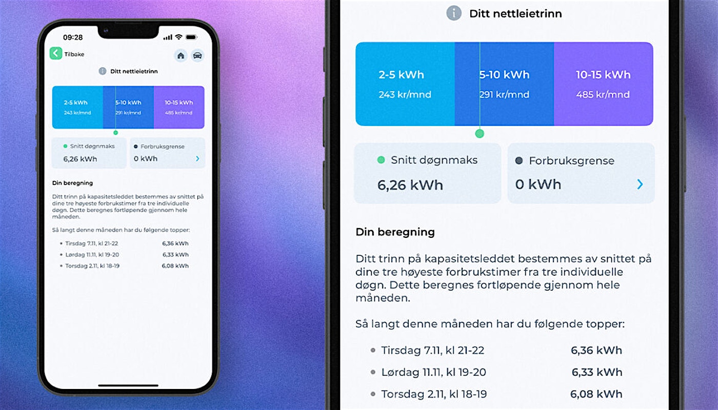 I Istad Appen kan du se hvilket nettleietrinn du ligger på. Ditt trinn bestemmes av snittet på dine tre høyeste forbrukstimer fra tre individuelle døgn. I Istad Appen kan du se hvilket nettleietrinn du ligger på. Ditt trinn bestemmes av snittet på dine tre høyeste forbrukstimer fra tre individuelle døgn.